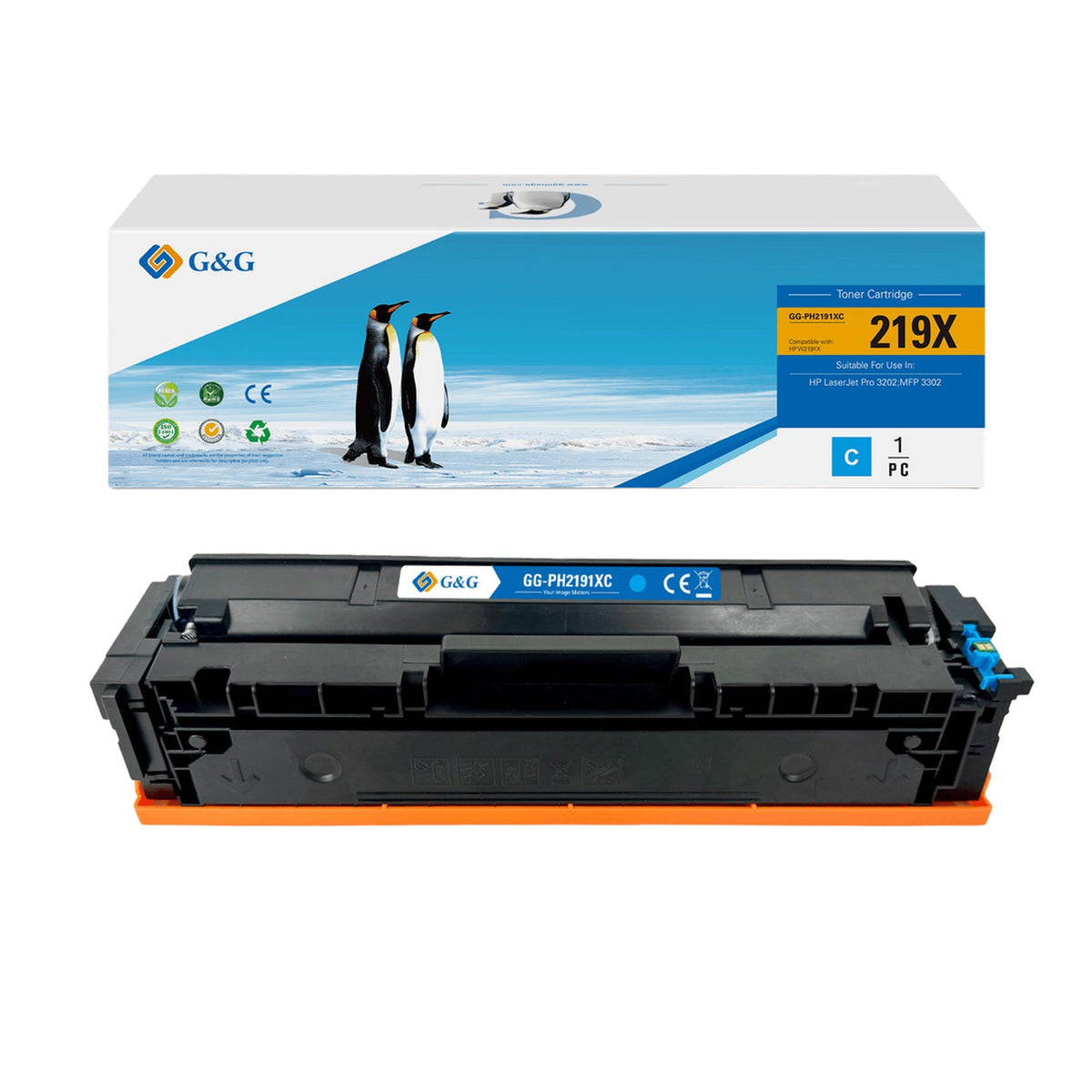 Toner compatible premium HP W2191X / 219X - cyan