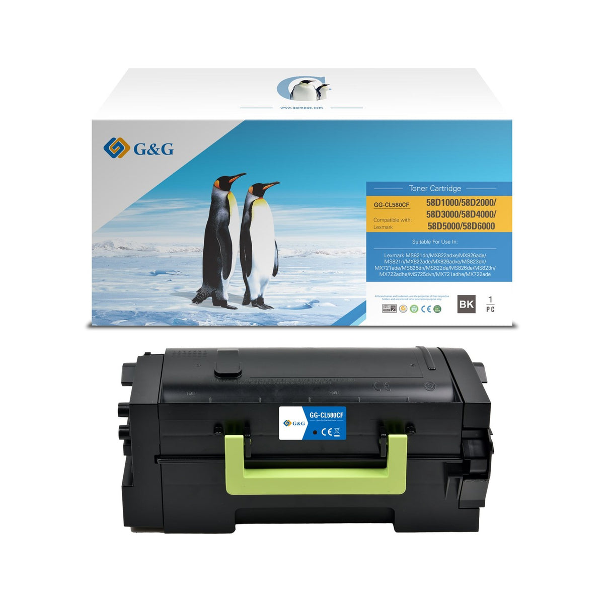 Toner compatible premium Lexmark 58D2000 - noir