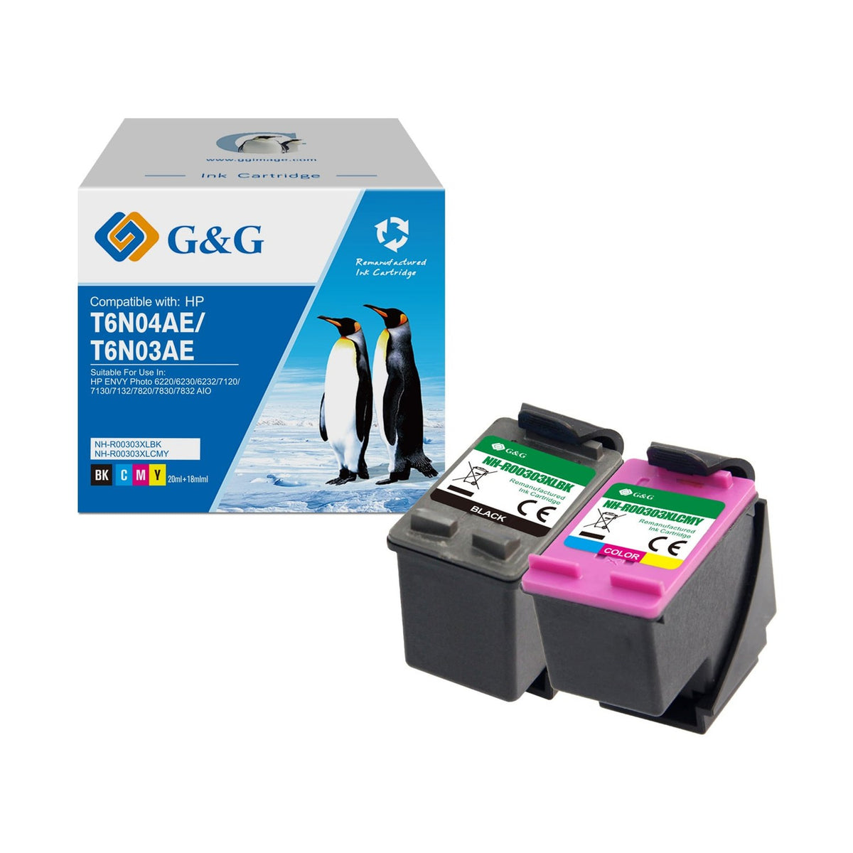 Cartouches compatibles premiums HP 3YN10AE / 303XL - multipack 2 couleurs : noire, multicouleur