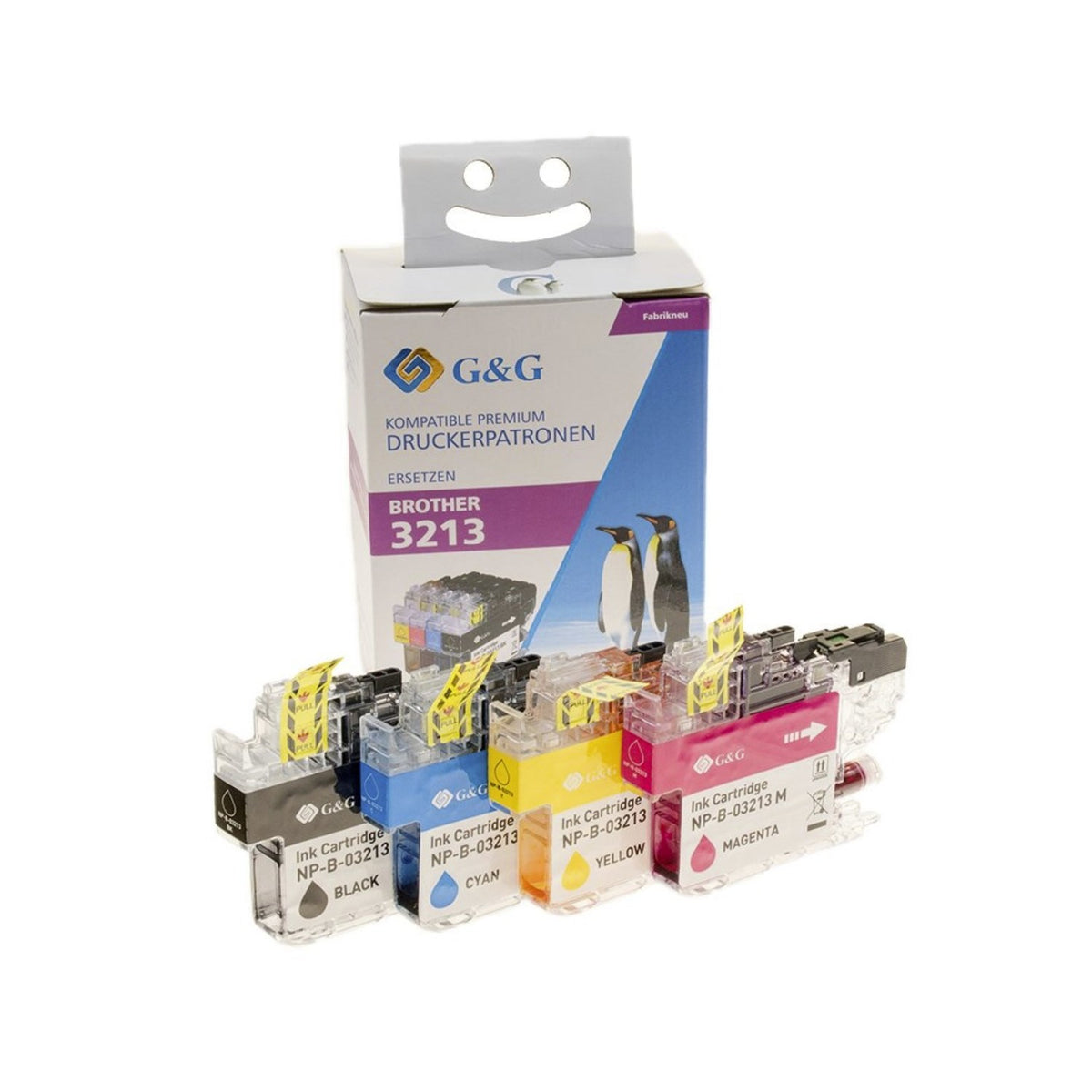 Cartouches compatibles premiums Brother LC3213VALDR - multipack 4 couleurs : noire, cyan, magenta, jaune