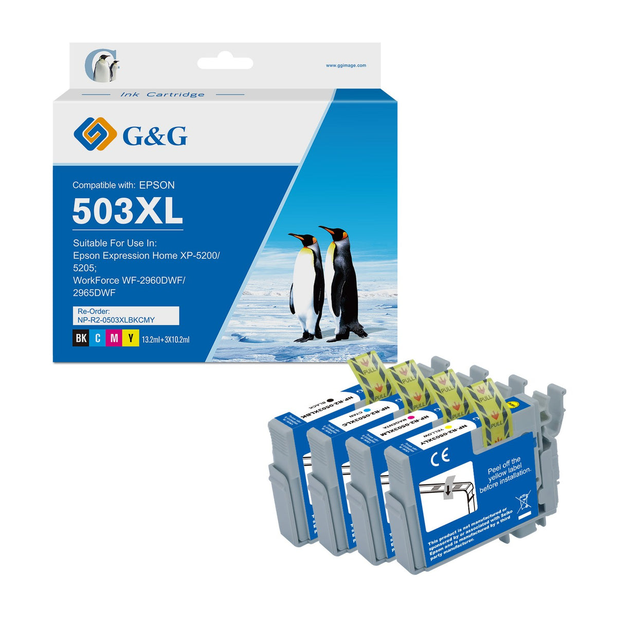 Cartouches compatibles premiums Epson C13T09R64010 / 503XL - multipack 4 couleurs : noire, cyan, magenta, jaune