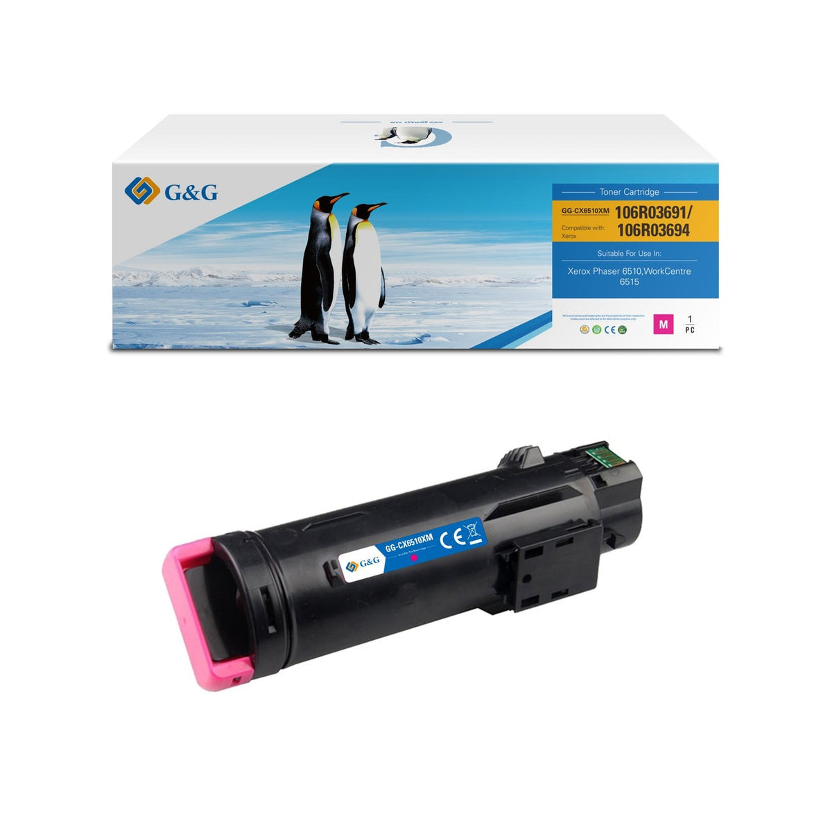 Toner compatible premium Xerox 106R03691 - magenta