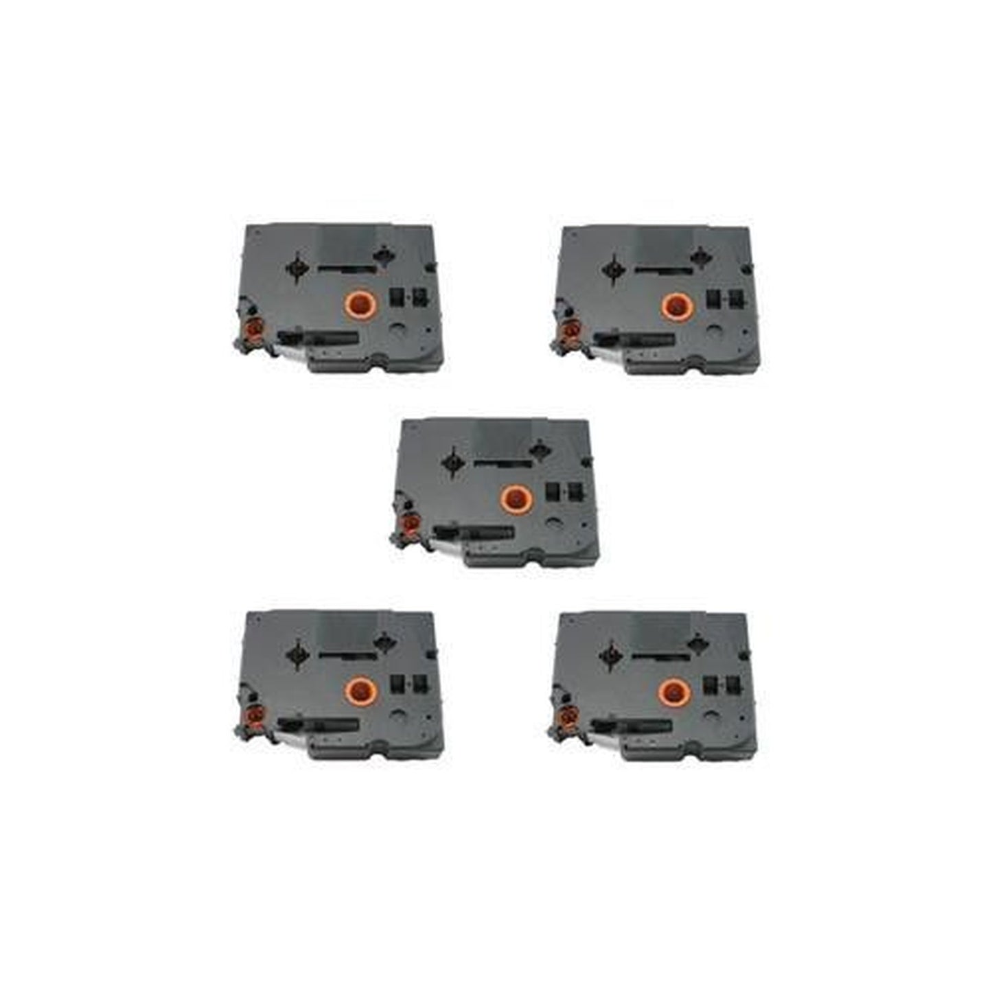 Ruban cassette d'origine Brother HGE251V5 - multipack 5 couleurs : noir, blanc