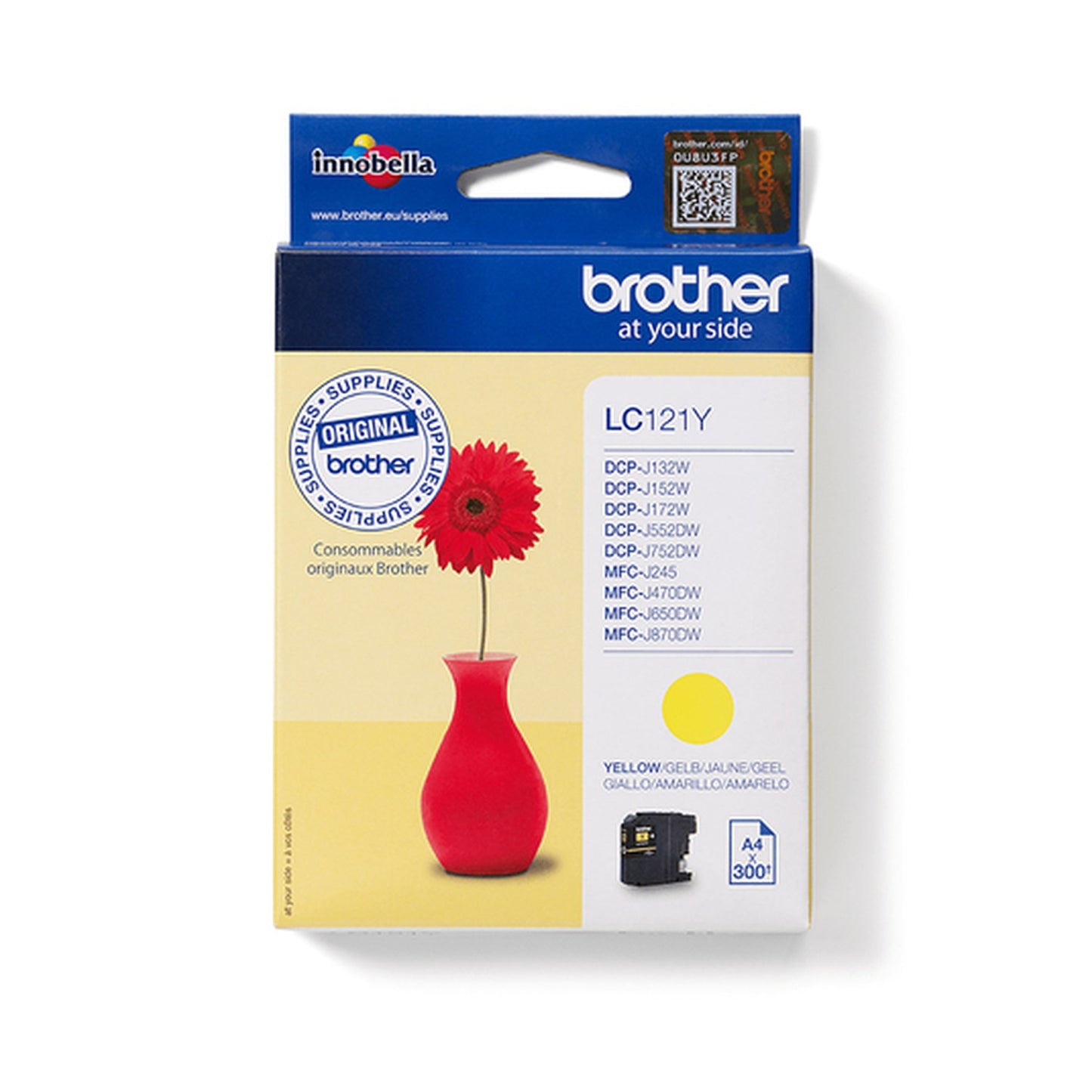 Cartouche d'origine Brother LC121Y - jaune