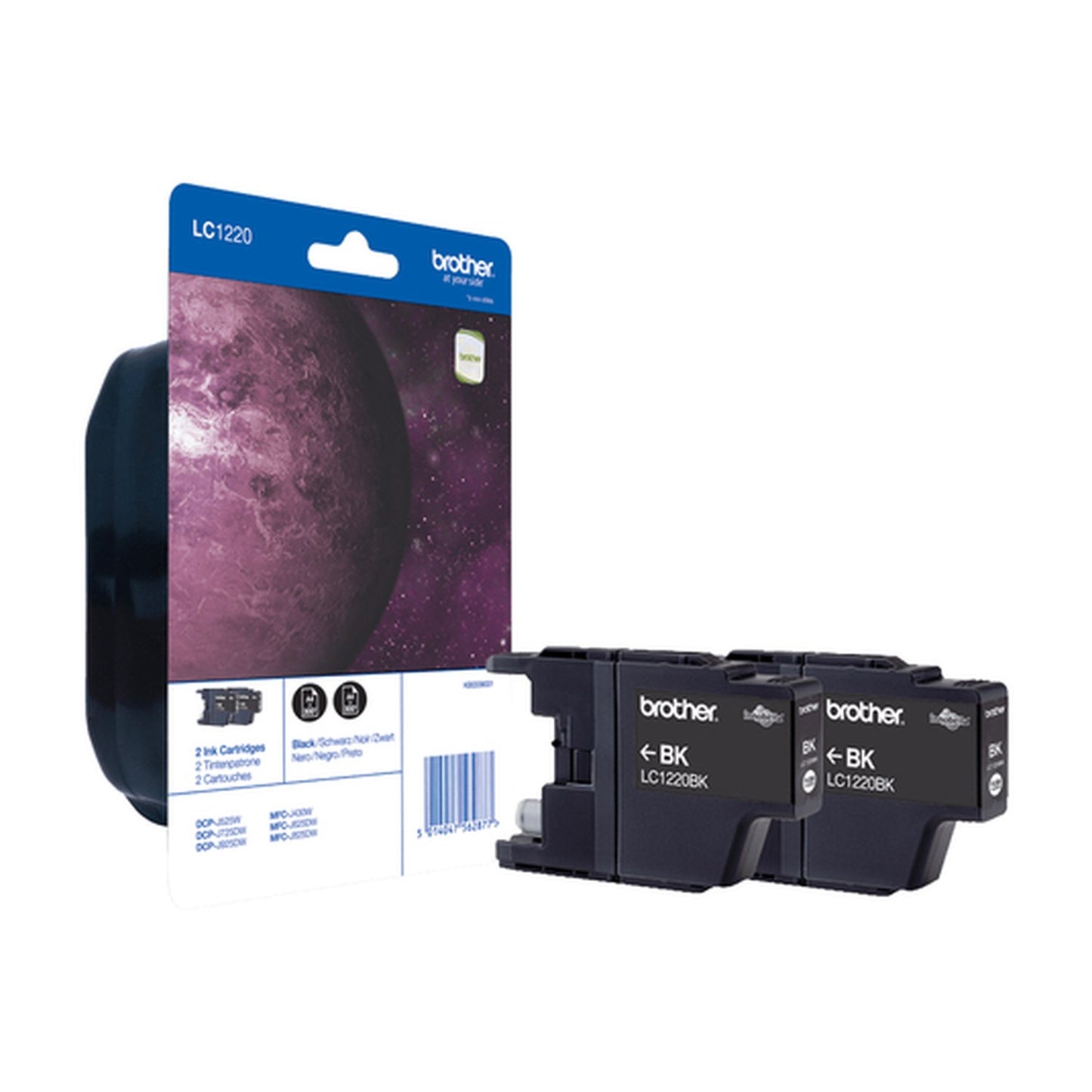 Cartouche d'origine Brother LC1220BKBP2DR - noire - pack de 2