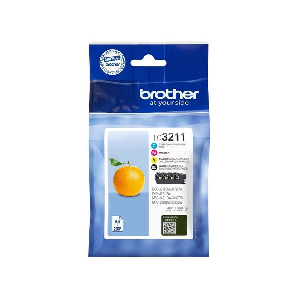 Cartouches d'origines Brother LC3211VAL - multipack 4 couleurs : noire, cyan, magenta, jaune