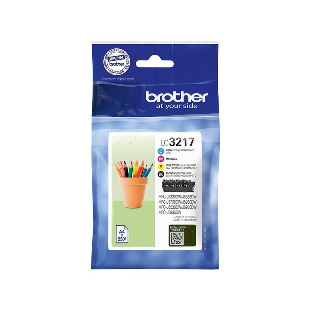 Cartouches d'origines Brother LC3217VALDR - multipack 4 couleurs : noire, cyan, magenta, jaune