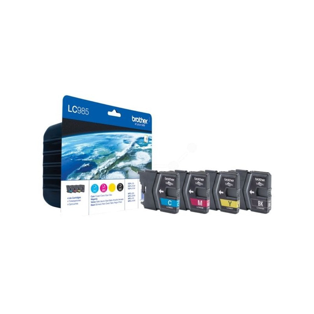 Cartouches d'origines Brother LC985VALBPDR - multipack 4 couleurs : noire, cyan, magenta, jaune