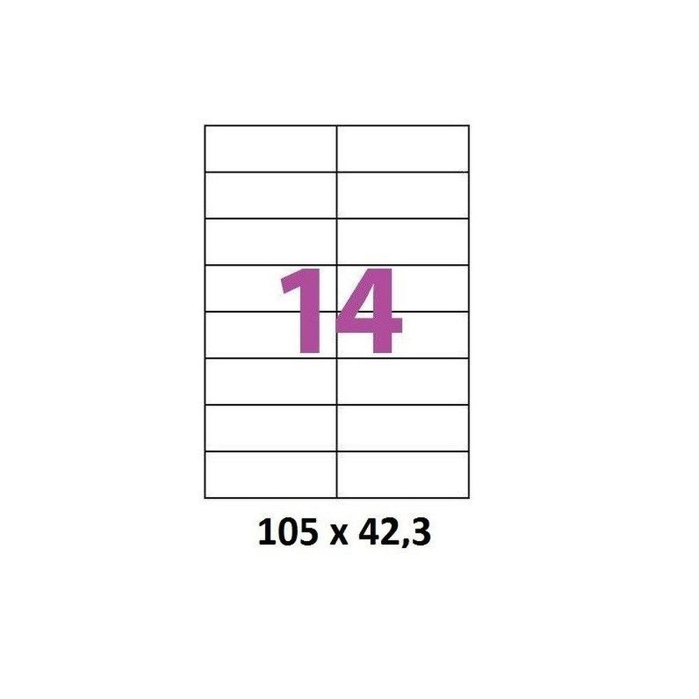 Etiquettes Adhésives Autocollantes 14 par page - 100 pages A4