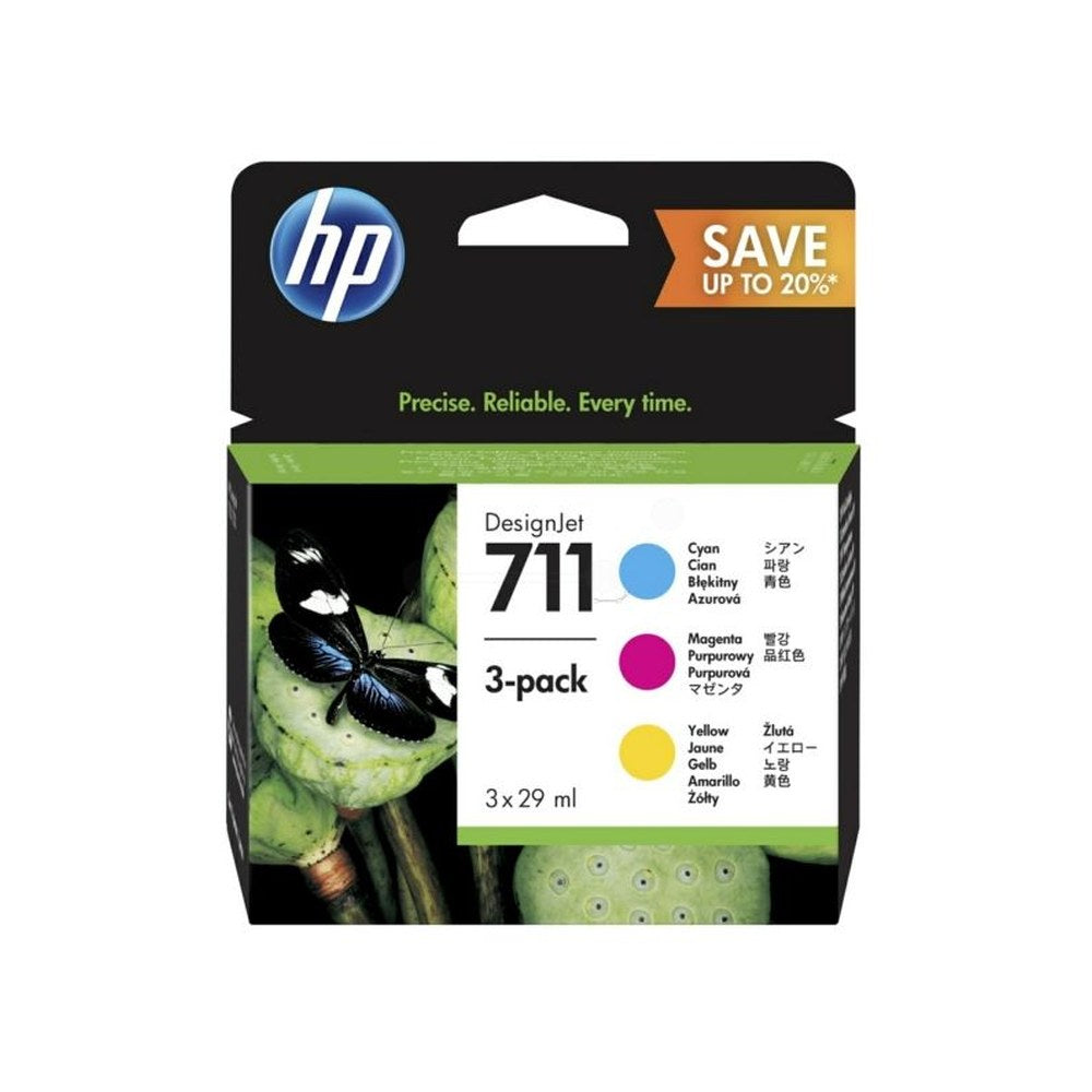 Cartouches d'origines HP P2V32A / 711 - multipack 3 couleurs : cyan, magenta, jaune