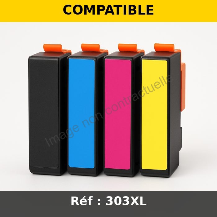 Cartouche Jet d'encre Compatible HP T6N04 N°303XL Noir Haute Capacité (12ml - 600 pages)