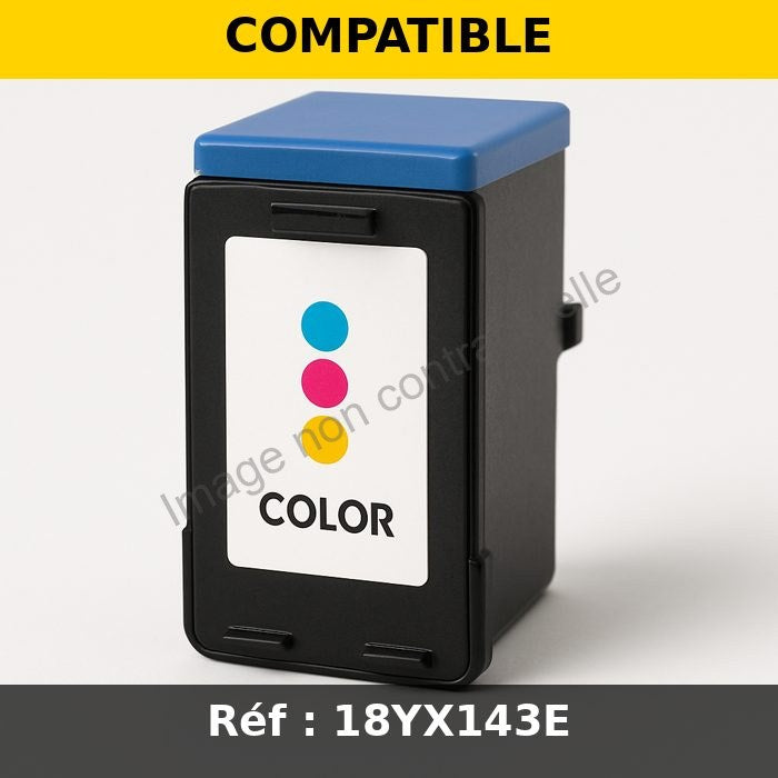 Cartouche Jet d'encre de Marque Lexmark 18YX143E N°43XL Couleur Haute capacité (500 pages)