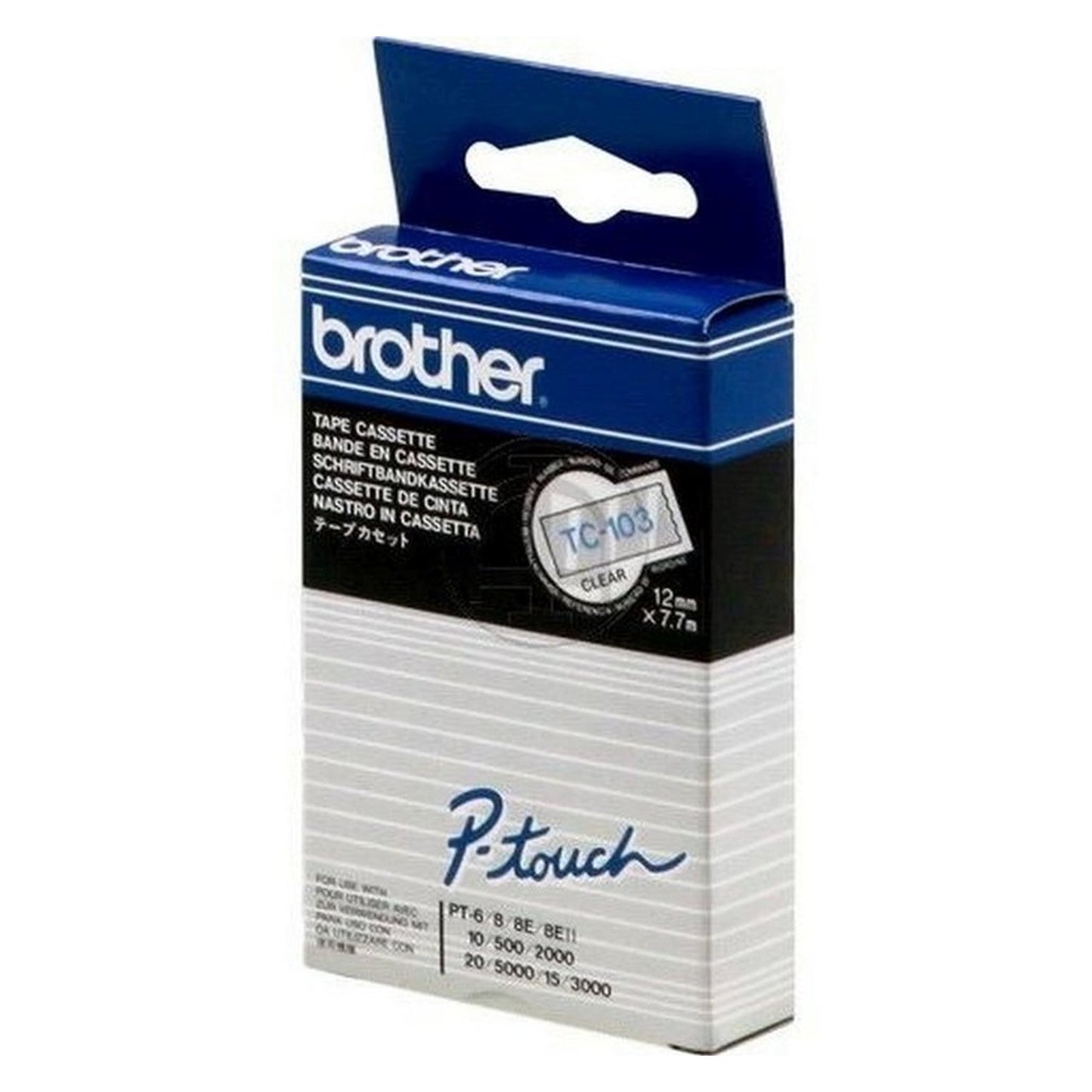 Ruban cassette d'origine Brother TC103 - transparent, bleu