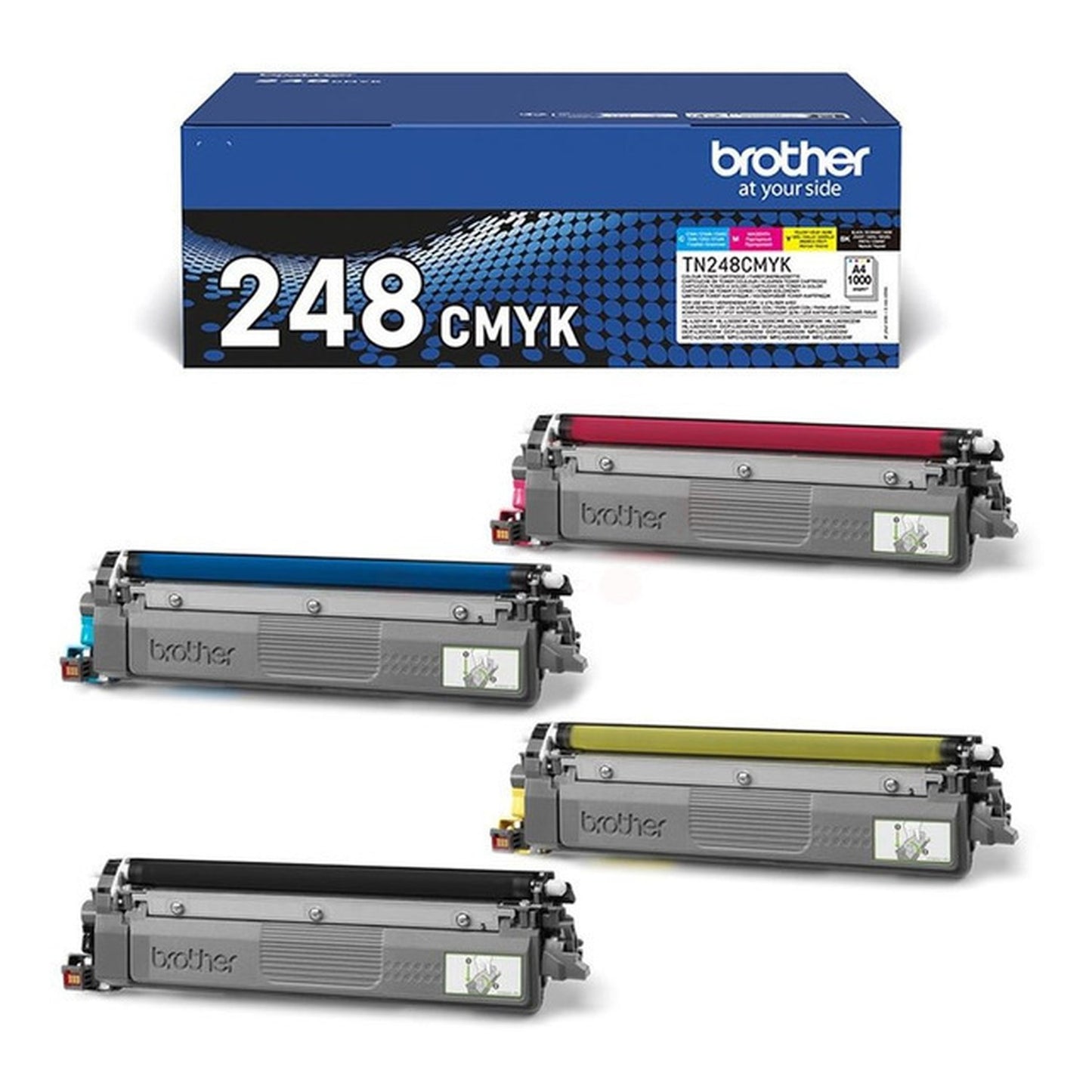 Toners d'origines Brother TN248CMYK - multipack 4 couleurs : noir, cyan, magenta, jaune