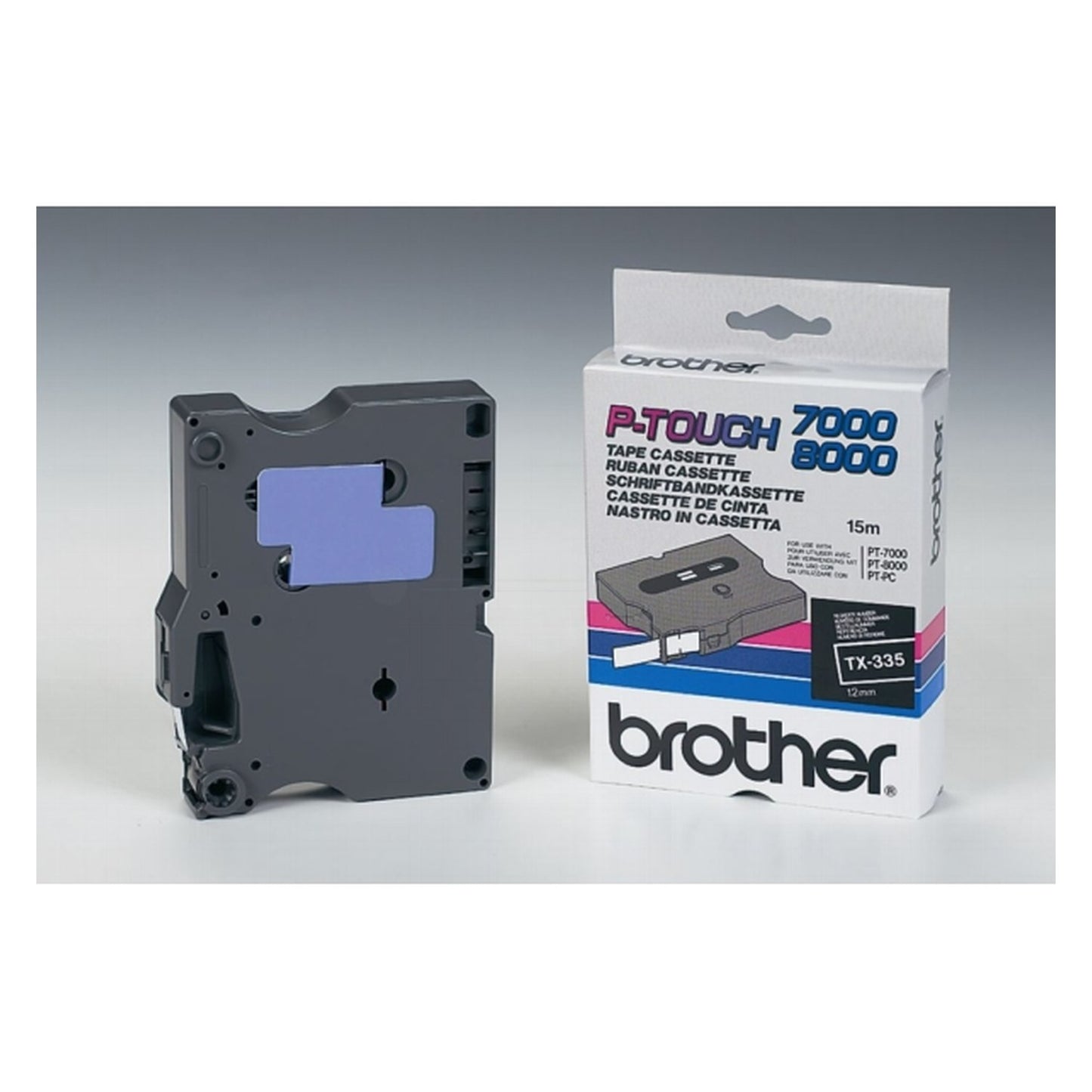 Ruban cassette d'origine Brother TX335 - noir, blanc