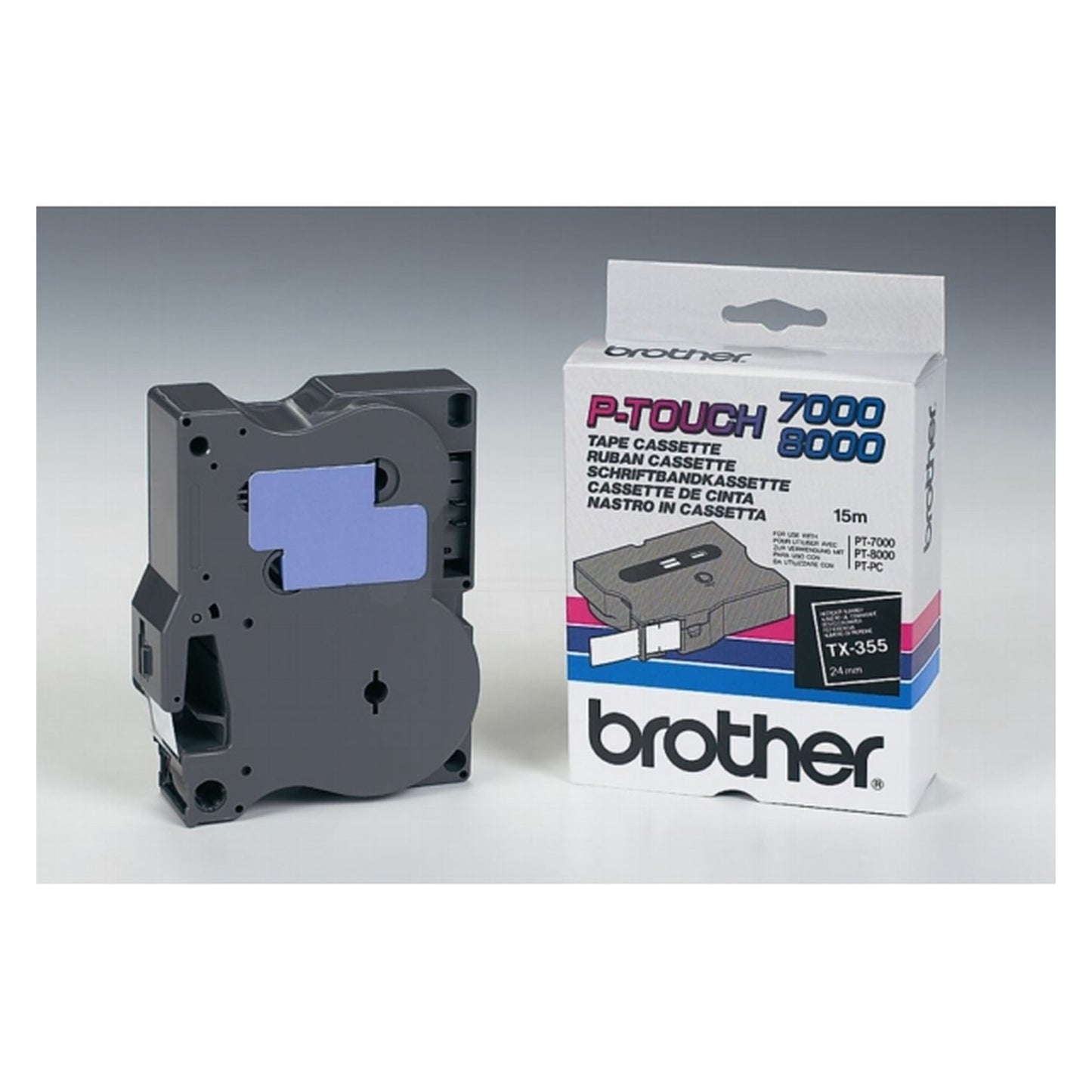 Ruban cassette d'origine Brother TX355 - noir, blanc