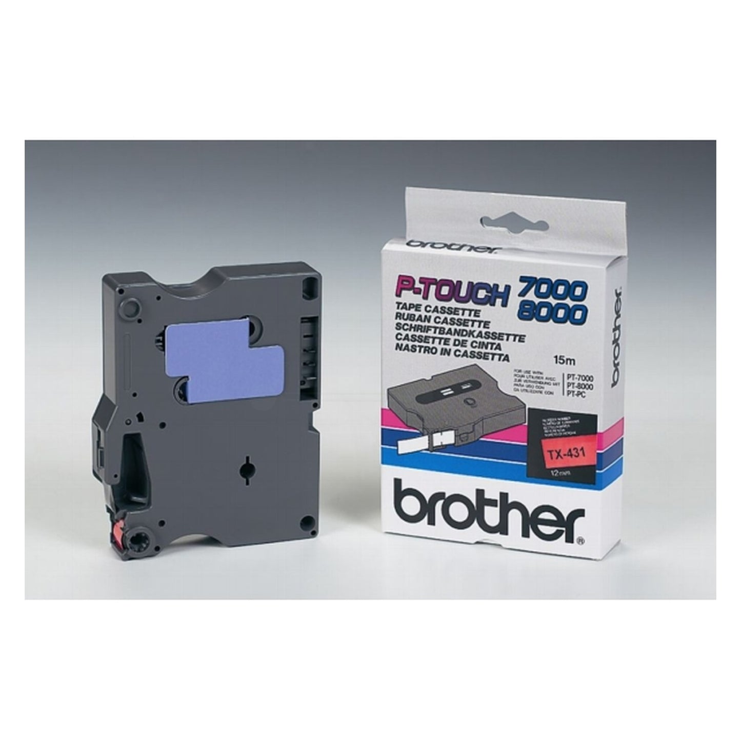 Ruban cassette d'origine Brother TX431 - noir, rouge
