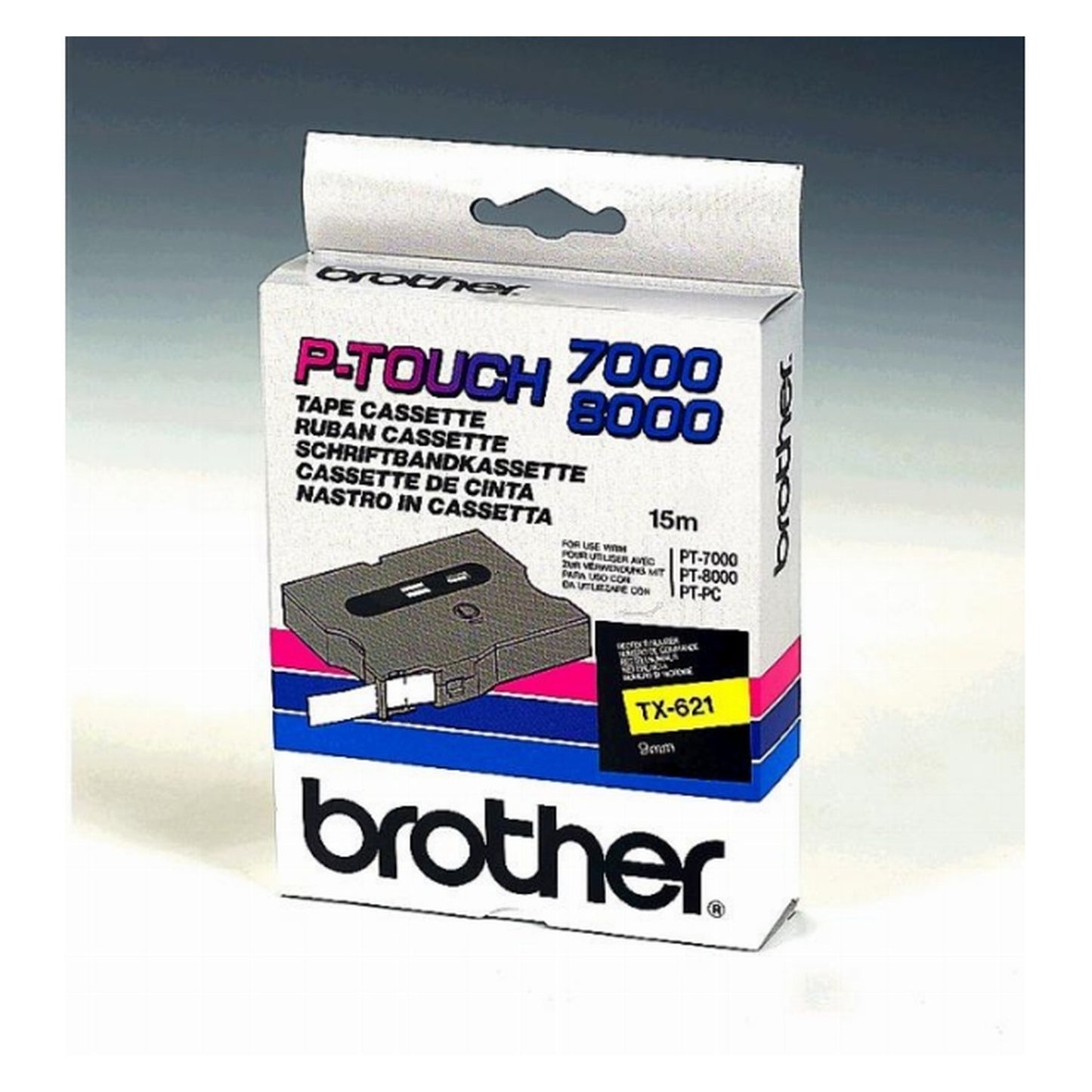 Ruban cassette d'origine Brother TX621 - noir, jaune