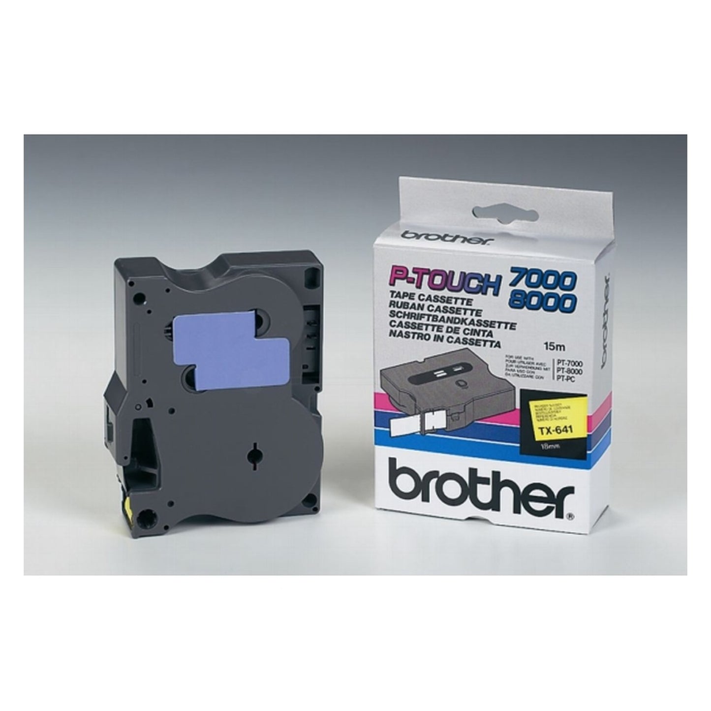 Ruban cassette d'origine Brother TX641 - noir, jaune