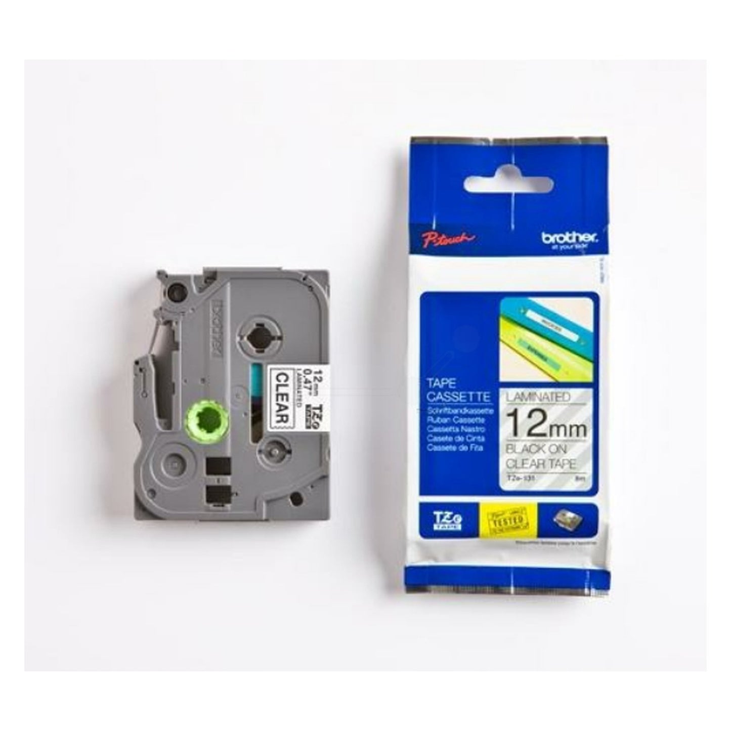 Ruban cassette d'origine Brother TZE131 - noir, transparent