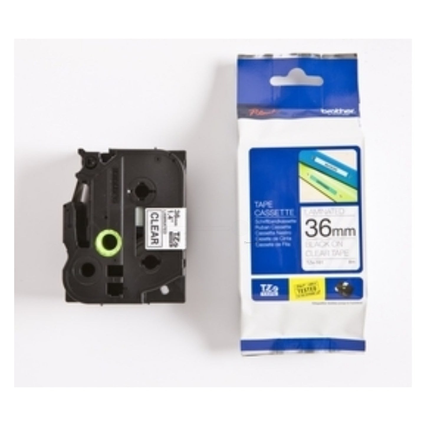 Ruban cassette d'origine Brother TZE161 - noir, transparent