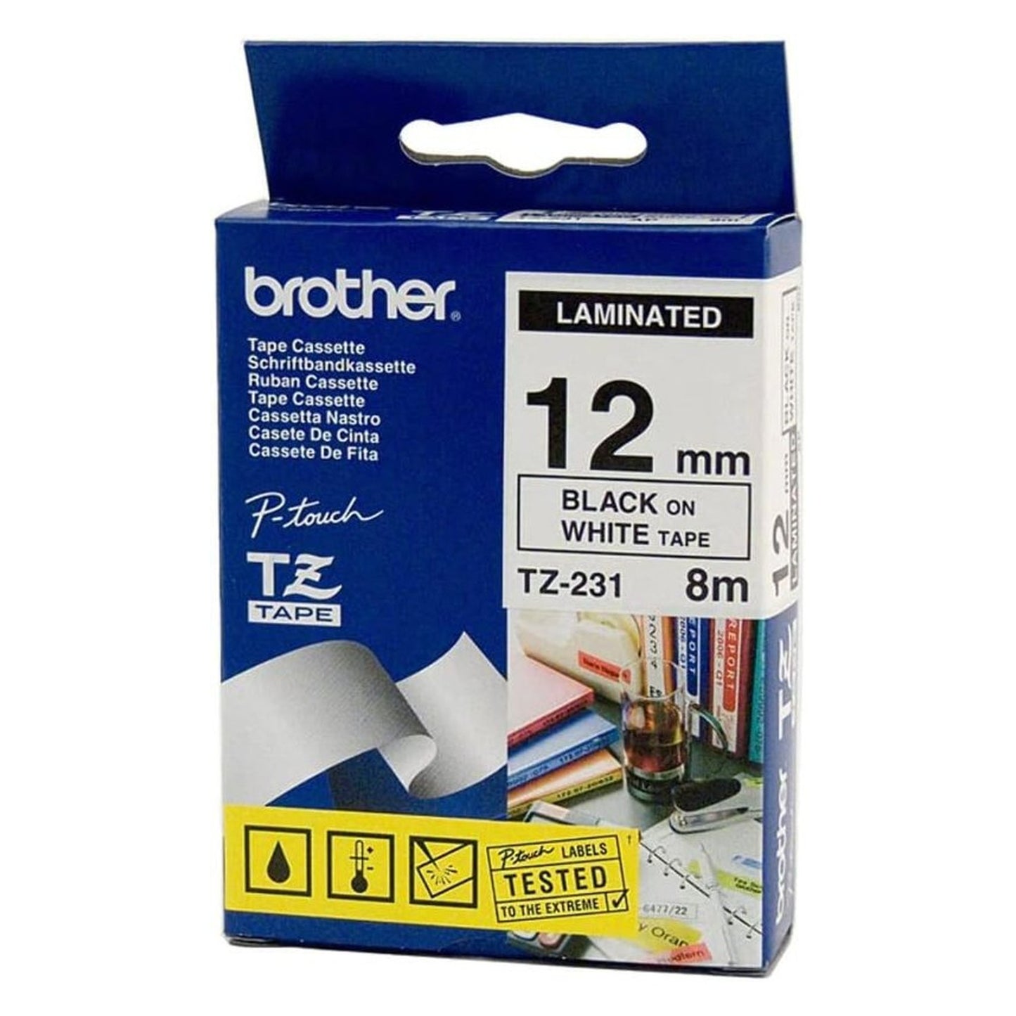 Ruban cassette d'origine Brother TZE231M5 - multipack 5 couleurs : noir, blanc