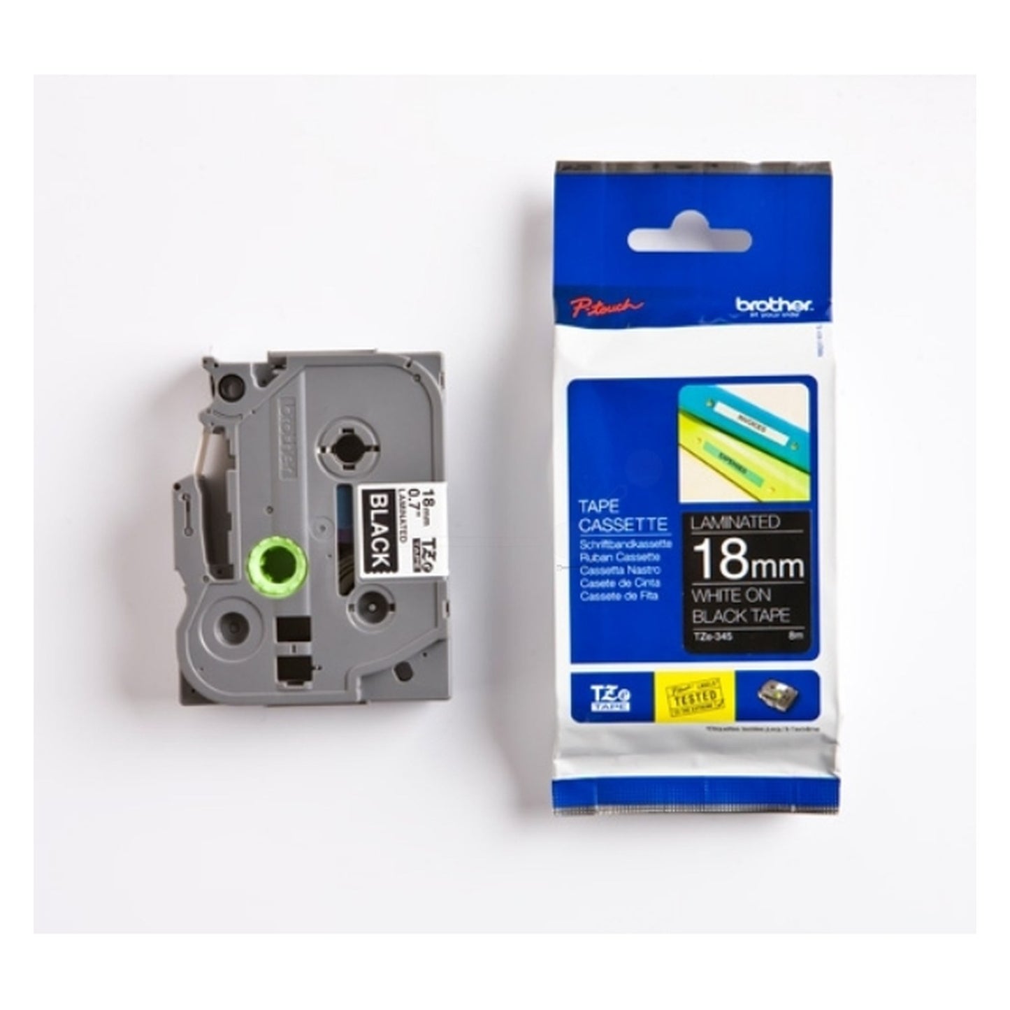 Ruban cassette d'origine Brother TZE345 - noir, blanc