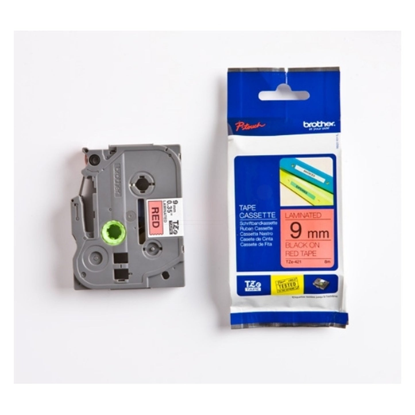Ruban cassette d'origine Brother TZE421 - noir, rouge