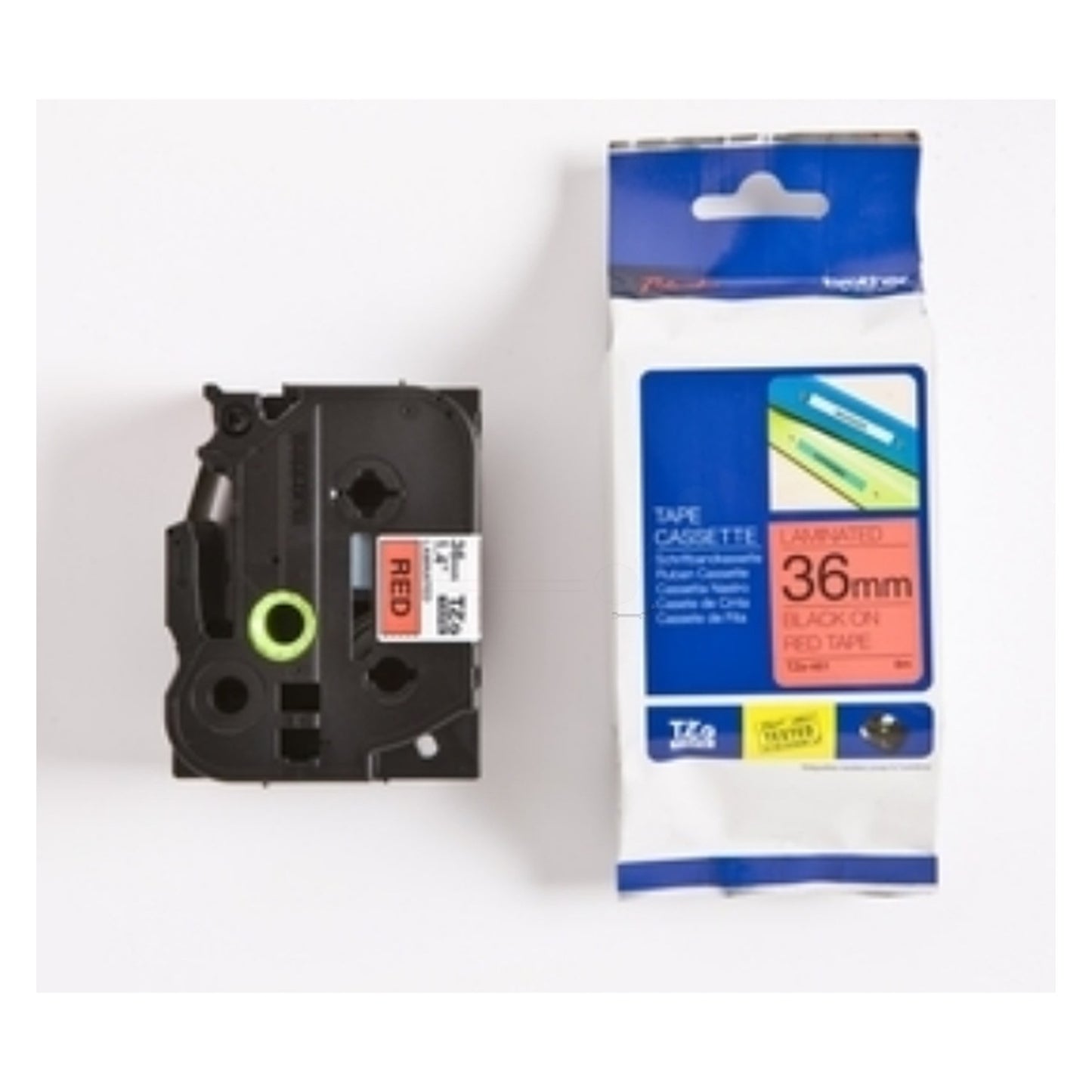 Ruban cassette d'origine Brother TZE461 - noir, rouge