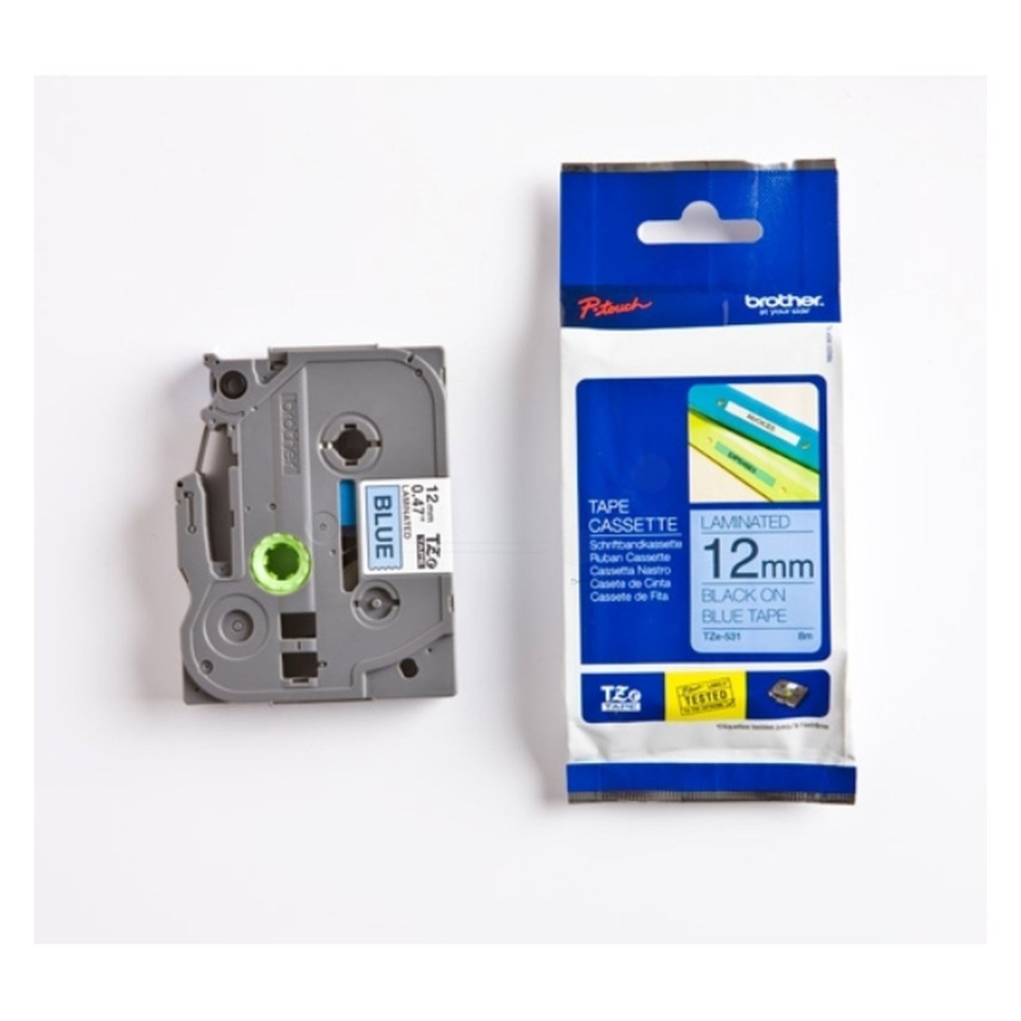 Ruban cassette d'origine Brother TZE531 - noir, bleu