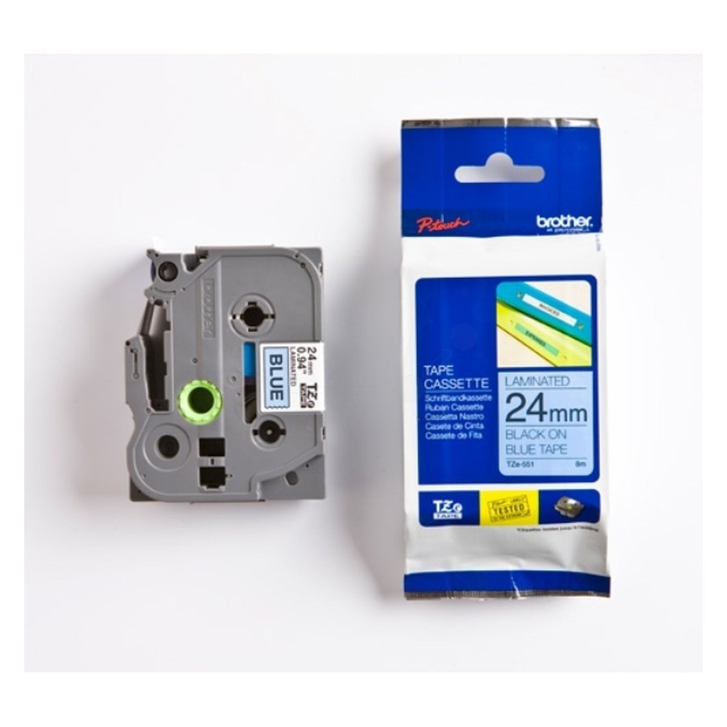 Ruban cassette d'origine Brother TZE551 - noir, bleu