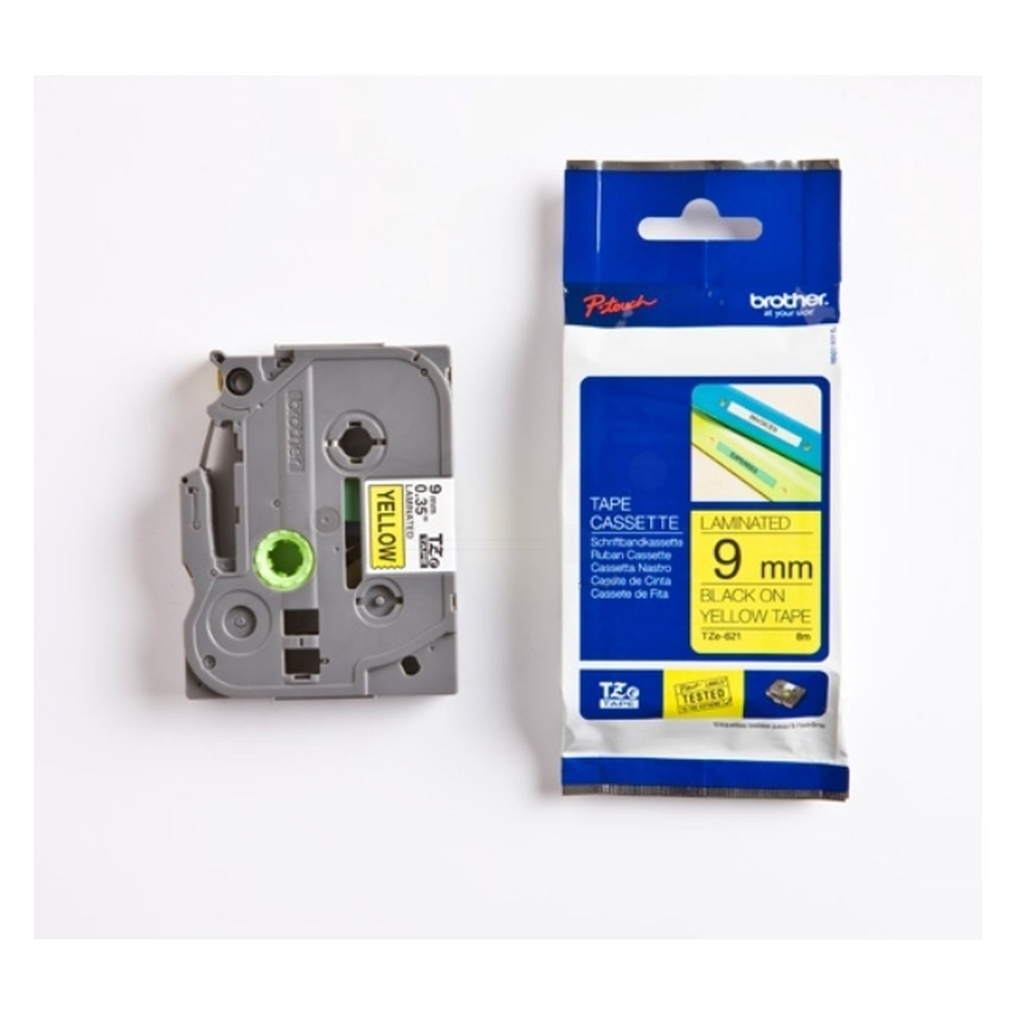Ruban cassette d'origine Brother TZE621 - noir, jaune