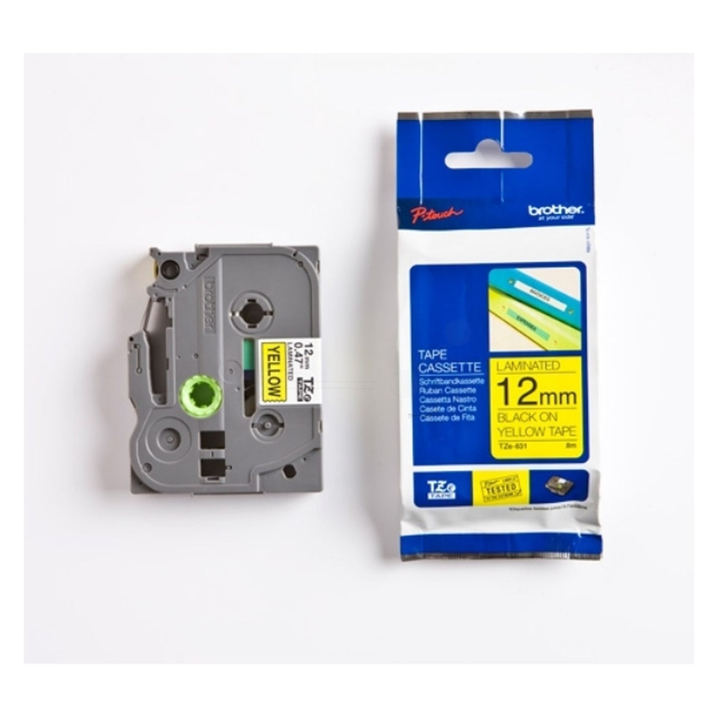 Ruban cassette d'origine Brother TZE631 - noir, jaune