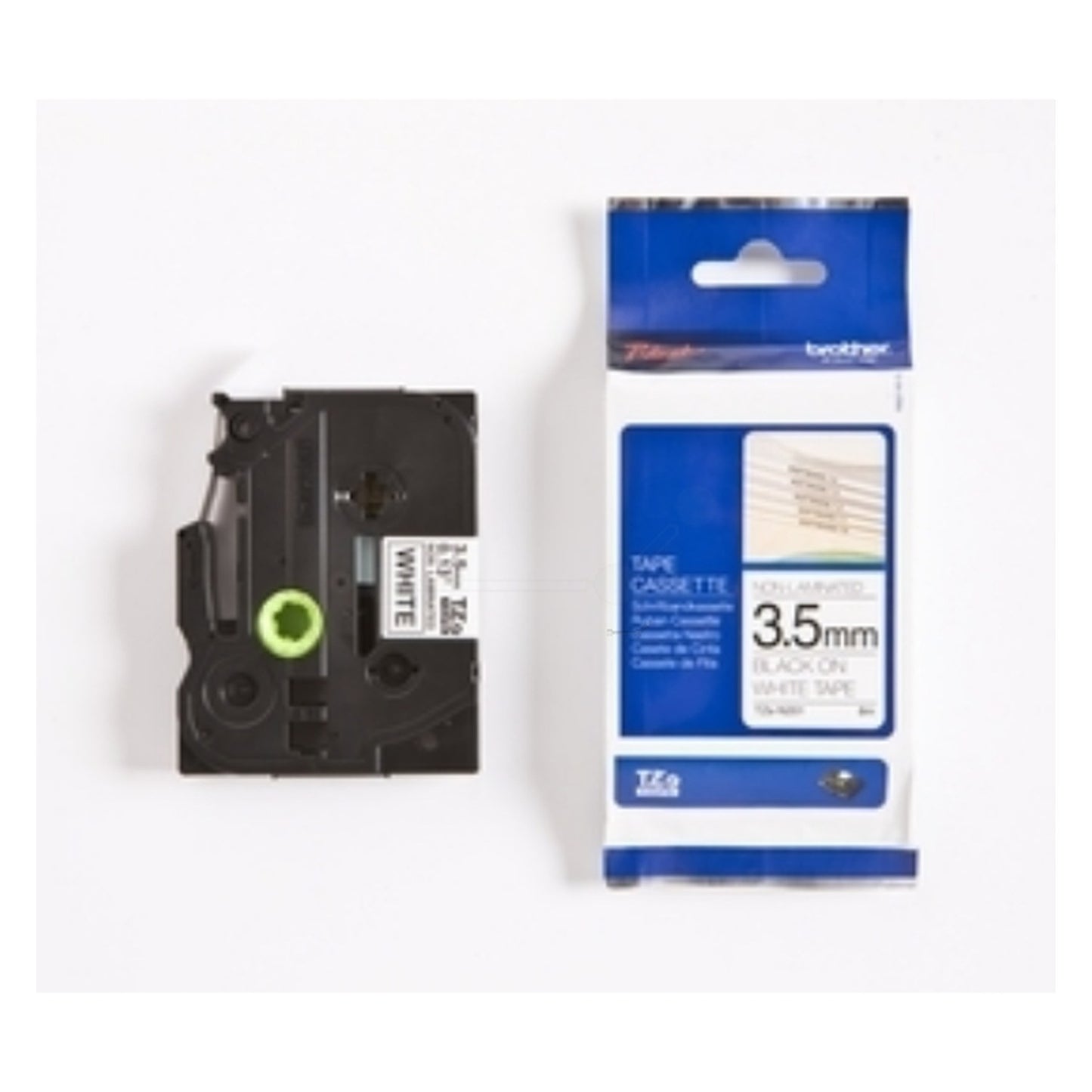 Ruban cassette d'origine Brother TZEN201 - noir, blanc