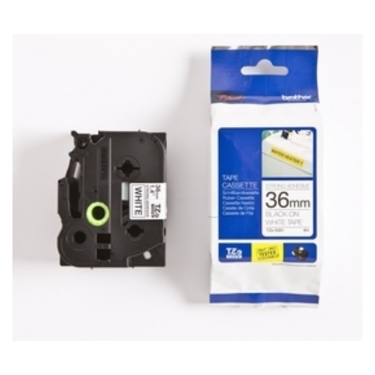 Ruban cassette d'origine Brother TZES261 - noir, blanc