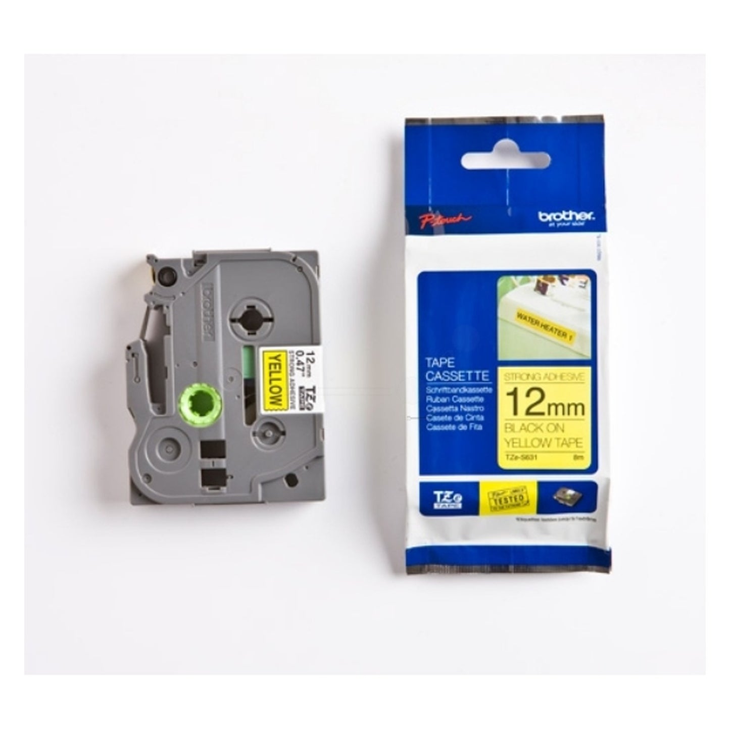 Ruban cassette d'origine Brother TZES631 - noir, jaune