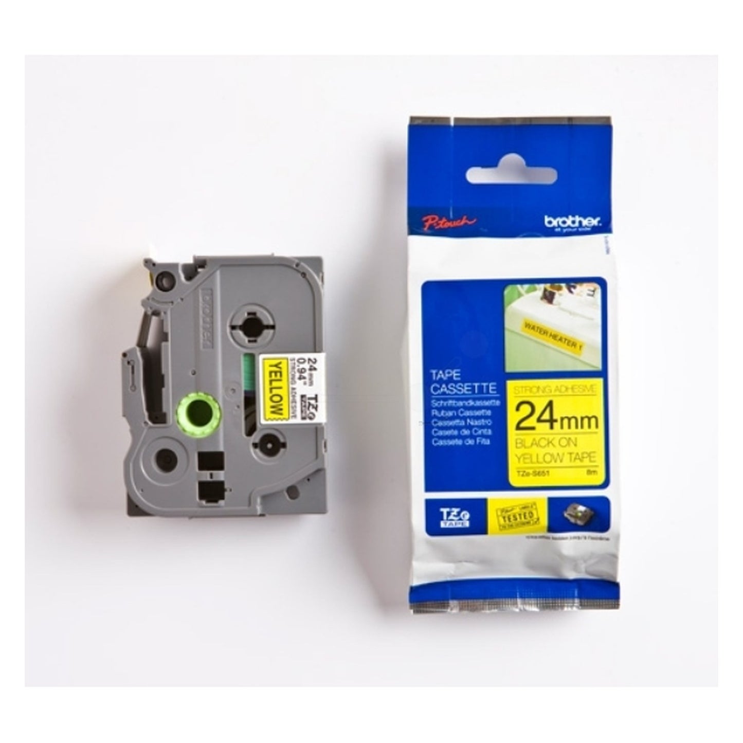 Ruban cassette d'origine Brother TZES651 - noir, jaune