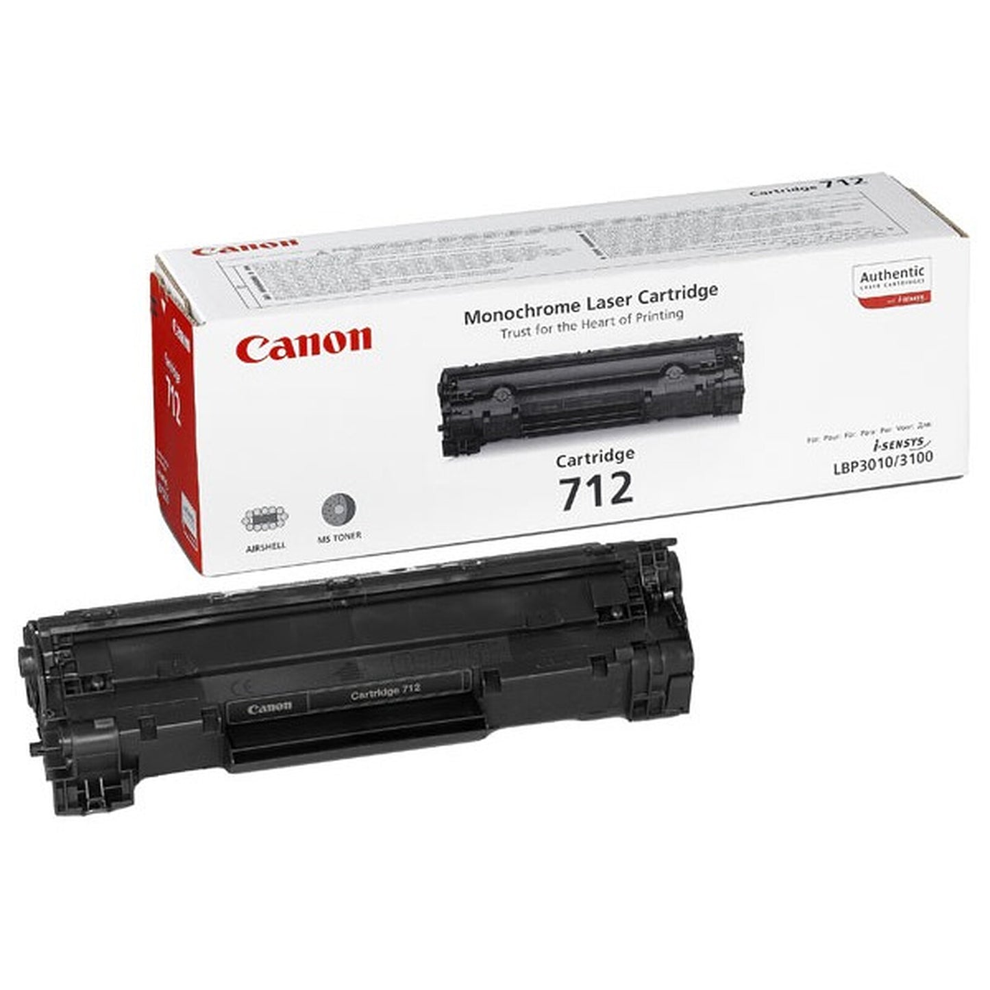 Cartouche Laser de Marque Canon CRG712 (1870B002AA) Noir (1500 pages)