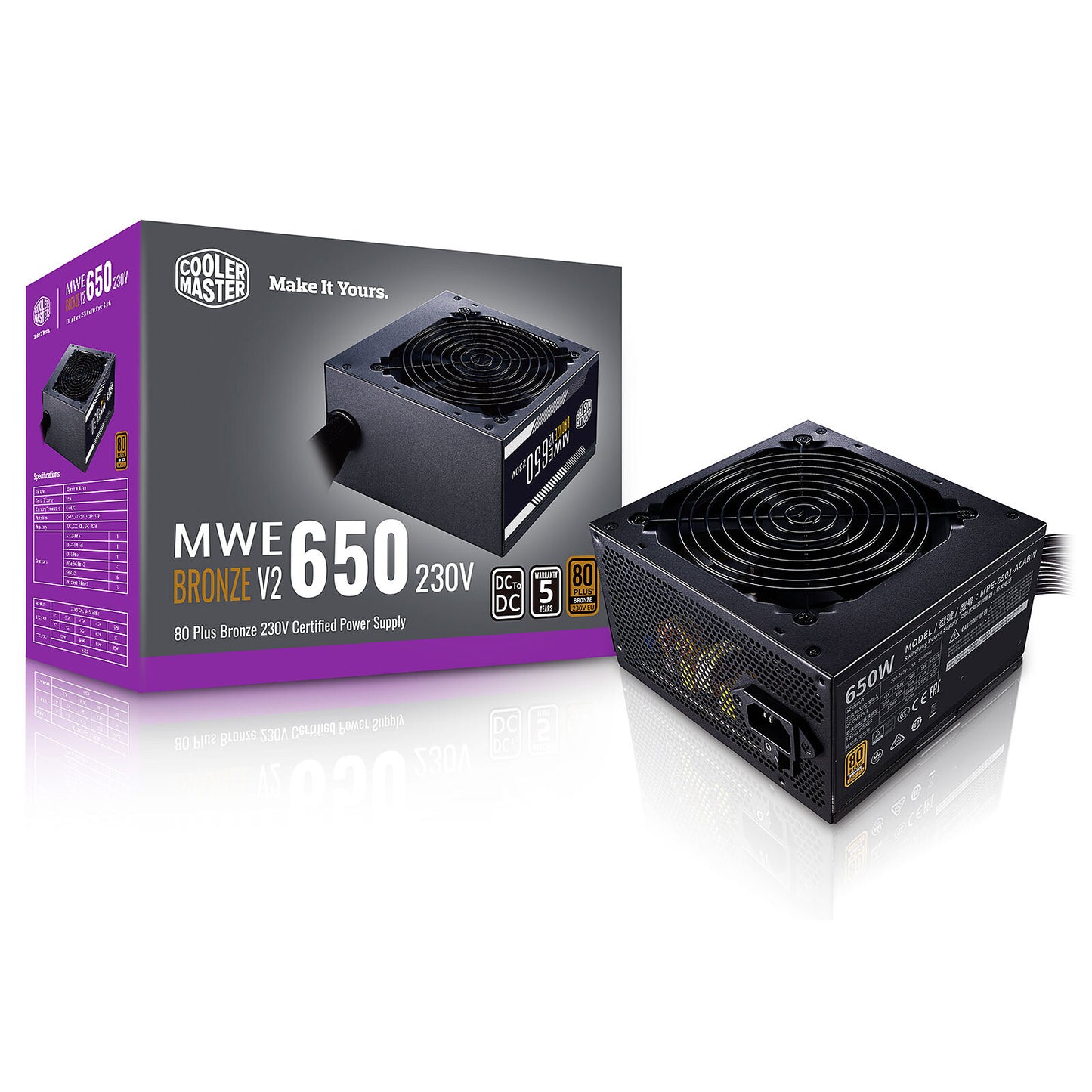 Alimentation ATX Cooler Master MWE Bronze V2 230V - 650W
