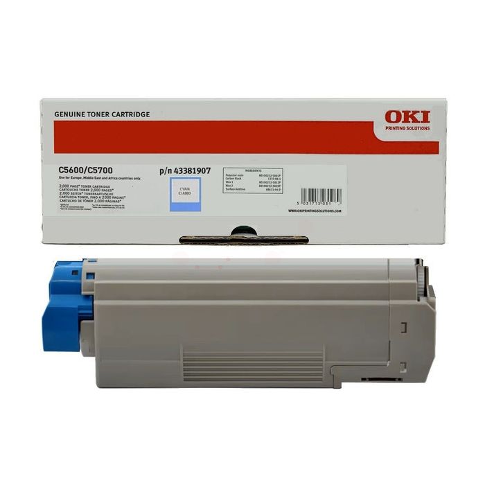 Cartouche Laser de Marque Marque OKI 43381907 Cyan (2000pages)