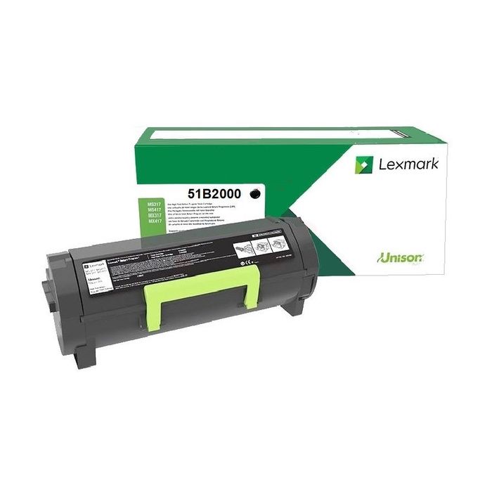 Cartouche Laser de Marque Lexmark 51B2000 Noir (2500 copies)