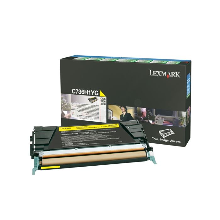 Cartouche Laser de Marque Lexmark C736H1YG Yellow Haute Capacité (10 000 pages)