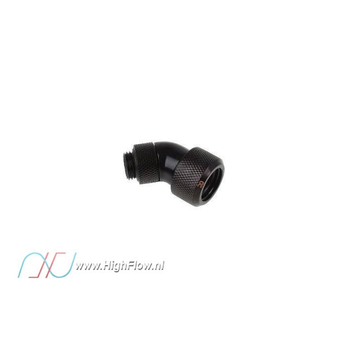 Raccord à 45° à compression pour Tube Ø16mm - G1/4 Alphacool Eiszapfen (Noir)
