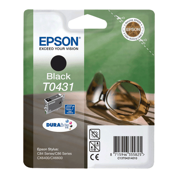 Cartouche Jet d'encre de Marque Epson T043140 DURABRITE Black Haute capacité-(1350 pages)