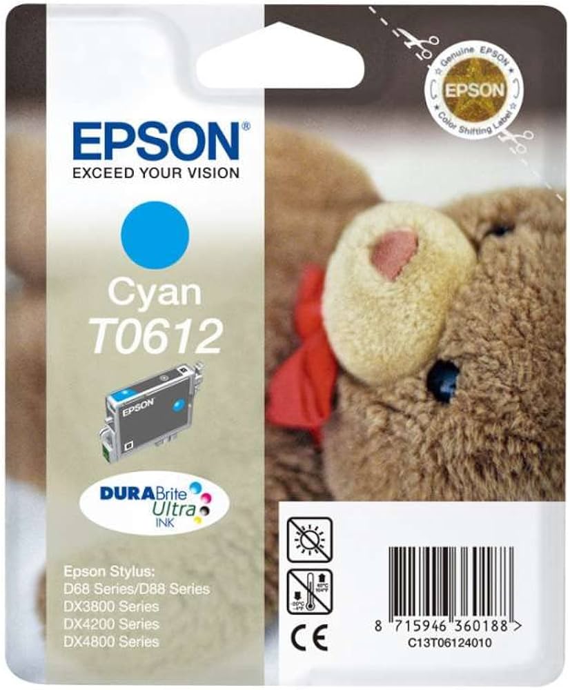 Cartouche Jet d'encre de Marque Epson T0612 Cyan (250 pages)