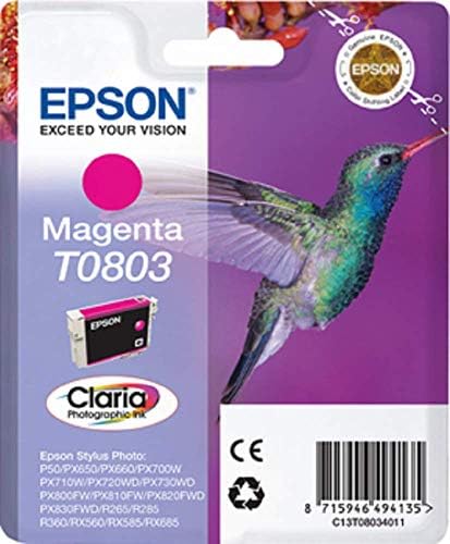 Cartouche Jet d'encre de Marque Epson T0803 Magenta (Claria) (220 pages)