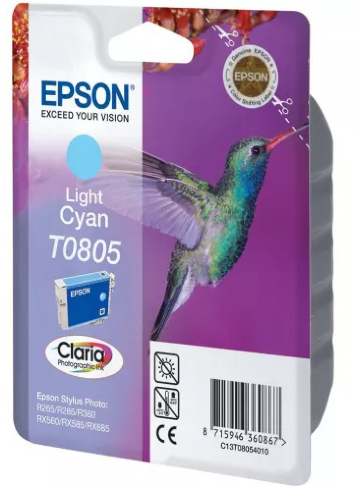 Cartouche Jet d'encre de Marque Epson T0805 Cyan CLAIR 330p (Claria)