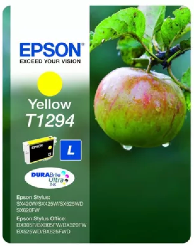 Cartouche Jet d'encre de Marque Epson T1294 Yellow DURABRITE Ultra Taille L (7ml/515pages) (Serie Pomme)