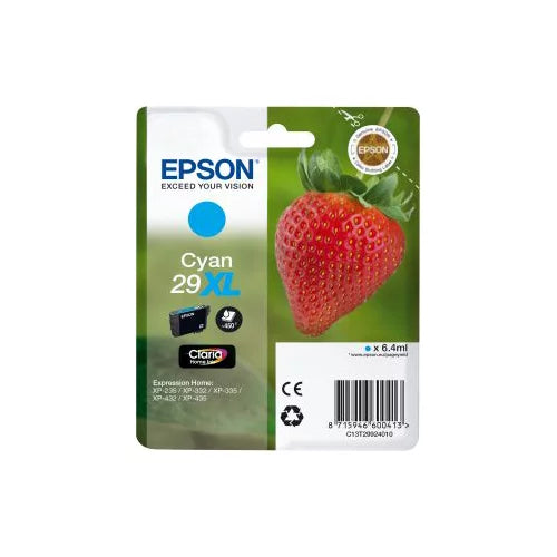 Cartouche Jet d'encre de Marque Epson T2992 Cyan Serie Fraise (29XL) Haute Capacité (450 pages - 6.4ml)