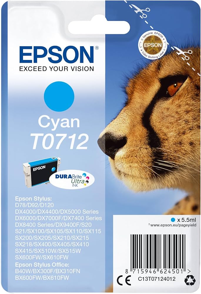 Cartouche de Marque Epson T712C Cyan (345pages)